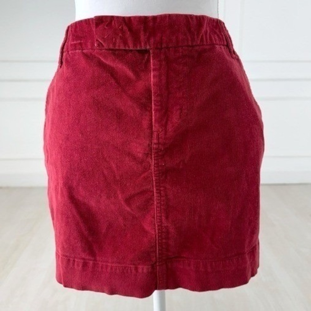 Gap Corduroy Mini Skirt Women 6 Red Burgundy Stretch Casual Autumn Preppy Indie